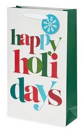 Happy Holidays Double-Bottle Wine Bag