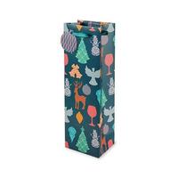 Holiday Patterned Icons Single-bottle Wine