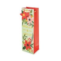 Holly & Jolly / Dreaming Of A White Xmas Single Bottle Wine Bag