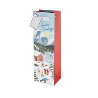 Seasons Greetings Single-bottle Wine Bag