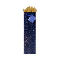 Navy Sparkle Single Bottle Gift Bag