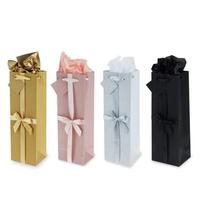 Assorted No Mess Glitter Bow Single Bottle Wine Bag